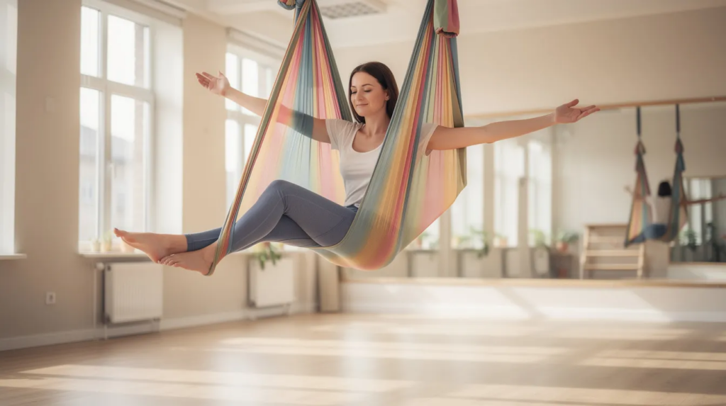 Aerial Yoga: Schweben im Yoga Tuch – Dein kompletter Guide 1 81348bba 34ea 45f6 b4b7 35a794c086f4 1